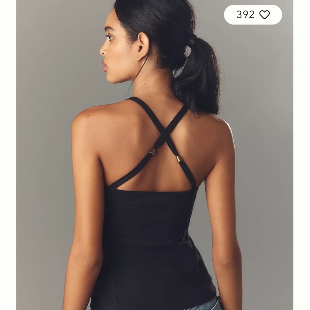 NWT Anthropologie Pilcro Lace-Up Halter Tank Top Pink Sz M - Picture 3 of 5